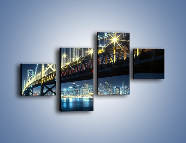Obraz na płótnie – Most Golden Gate na tle San Francisco – czteroczęściowy AM797W3