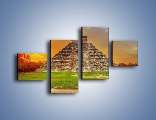 Obraz na płótnie – Piramida Kukulkana w Meksyku – czteroczęściowy AM814W3