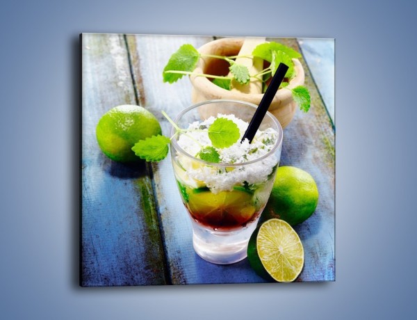 Obraz na płótnie – Limonkowy drink z miętą – jednoczęściowy kwadratowy JN325