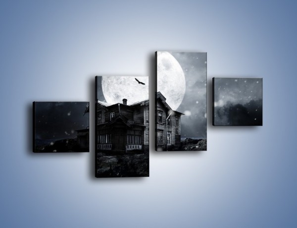 Obraz na płótnie – Nietoperze i pełnia księżyca – czteroczęściowy GR012W3
