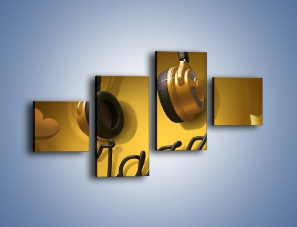 Obraz na płótnie – Złote nuty jazzu – czteroczęściowy GR305W3