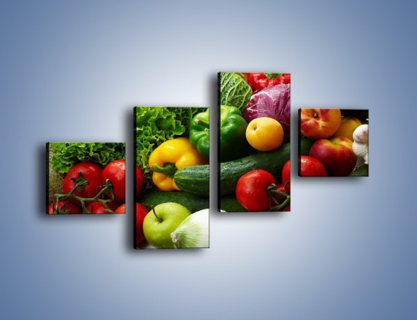 Obraz na płótnie – Mix warzywno-owocowy – czteroczęściowy JN006W3