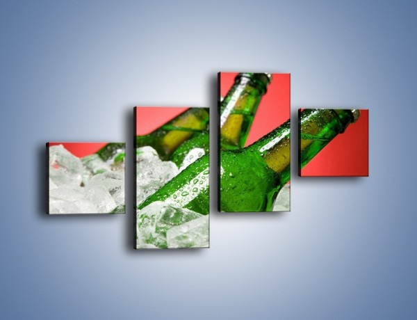 Obraz na płótnie – Zmrożone butelki piwa – czteroczęściowy JN025W3