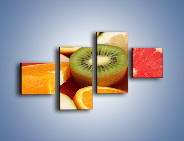 Obraz na płótnie – Kolorowe połówki owoców – czteroczęściowy JN026W3