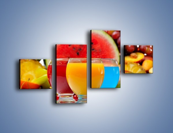 Obraz na płótnie – Kolorowe drineczki z soczystych owoców – czteroczęściowy JN029W3