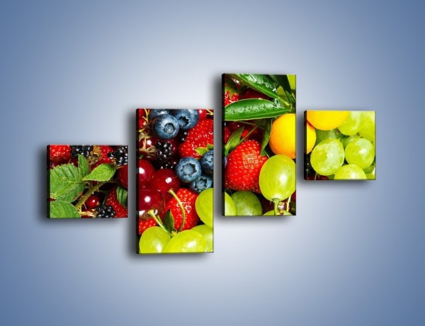 Obraz na płótnie – Wymieszane kolorowe owoce – czteroczęściowy JN037W3