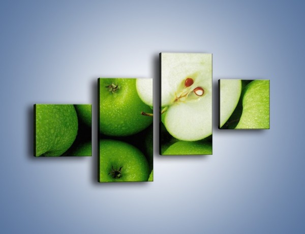 Obraz na płótnie – Zielone jabłuszka – czteroczęściowy JN039W3