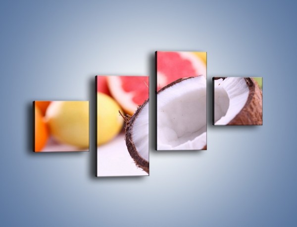 Obraz na płótnie – Kokosowo-owocowy mix – czteroczęściowy JN042W3