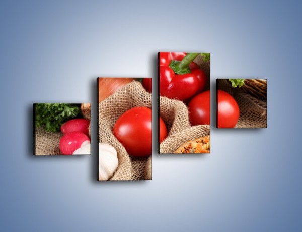 Obraz na płótnie – Makaron z warzywami – czteroczęściowy JN076W3