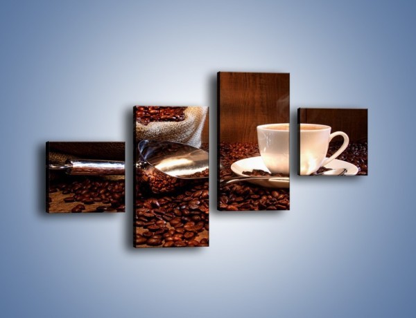 Obraz na płótnie – Poranna energia z kawą – czteroczęściowy JN098W3