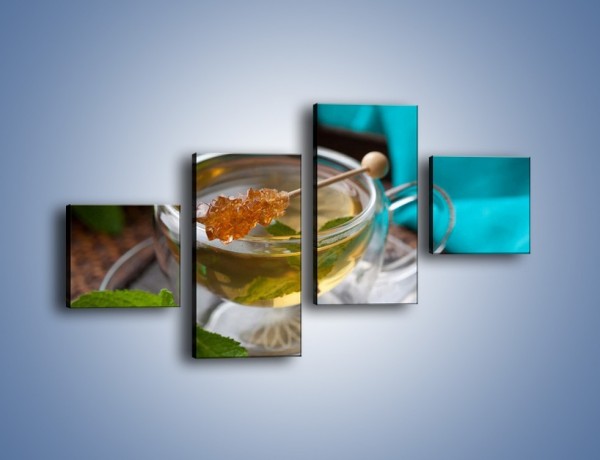 Obraz na płótnie – Oczyszczająca zielona herbata – czteroczęściowy JN104W3