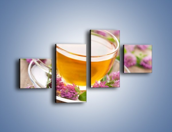 Obraz na płótnie – Herbata z kwiatami – czteroczęściowy JN283W3