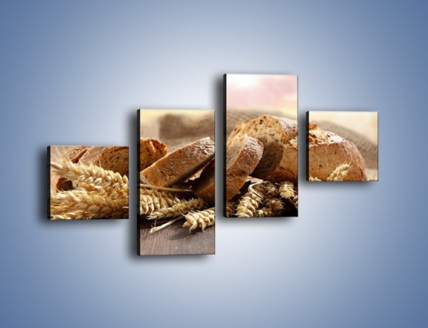 Obraz na płótnie – Świeży pszenny chleb – czteroczęściowy JN287W3