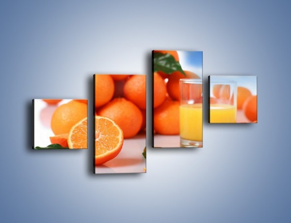 Obraz na płótnie – Szklanka soku pomarańczowego – czteroczęściowy JN301W3