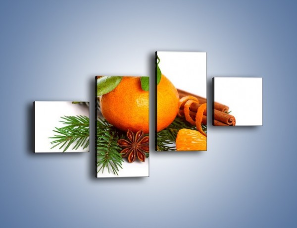 Obraz na płótnie – Pomarańcza na święta – czteroczęściowy JN306W3