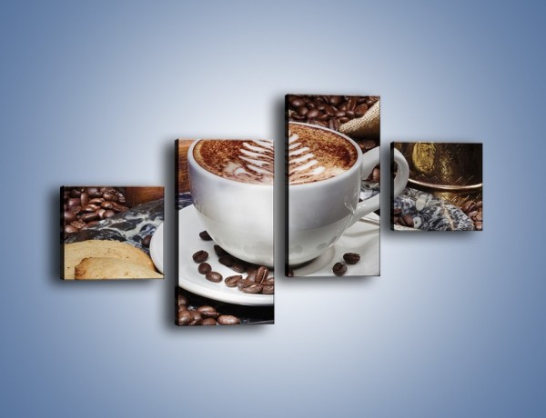 Obraz na płótnie – Taca z kawą – czteroczęściowy JN338W3
