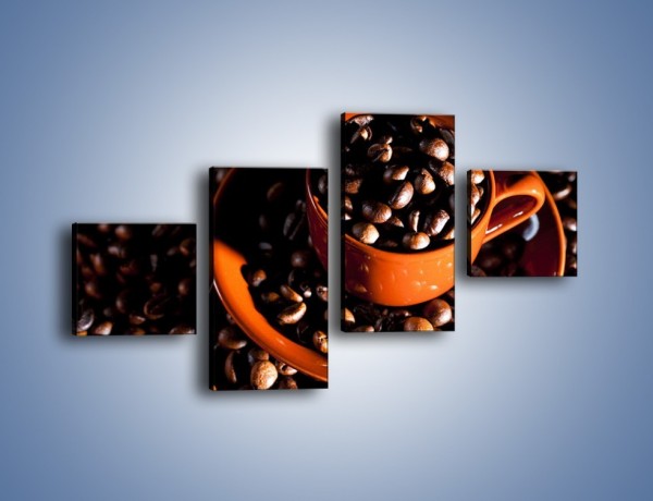 Obraz na płótnie – Filiżanka kawy z charakterem – czteroczęściowy JN343W3