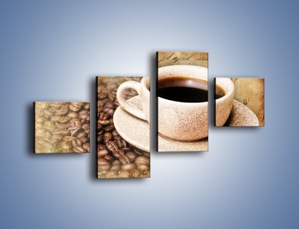 Obraz na płótnie – List przy filiżance kawy – czteroczęściowy JN347W3