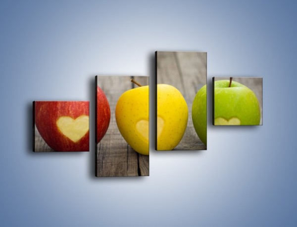 Obraz na płótnie – Miłość do jabłek – czteroczęściowy JN410W3