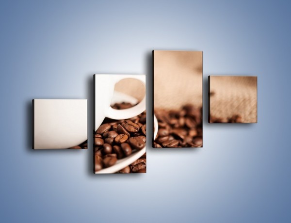 Obraz na płótnie – Kawa z bliska – czteroczęściowy JN431W3
