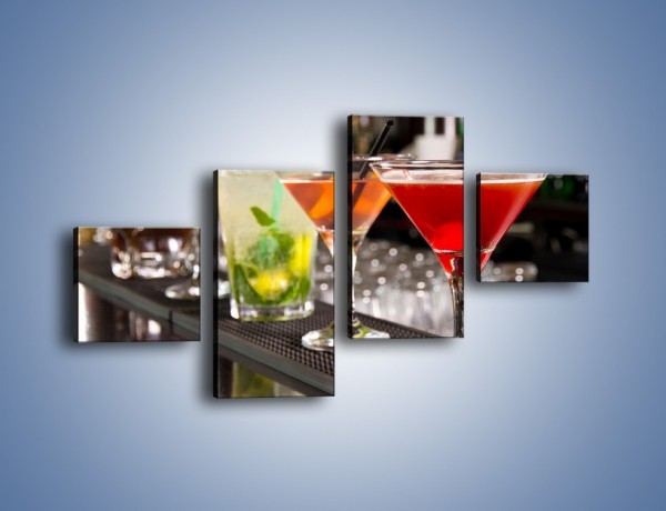 Obraz na płótnie – Drinki na barze – czteroczęściowy JN432W3