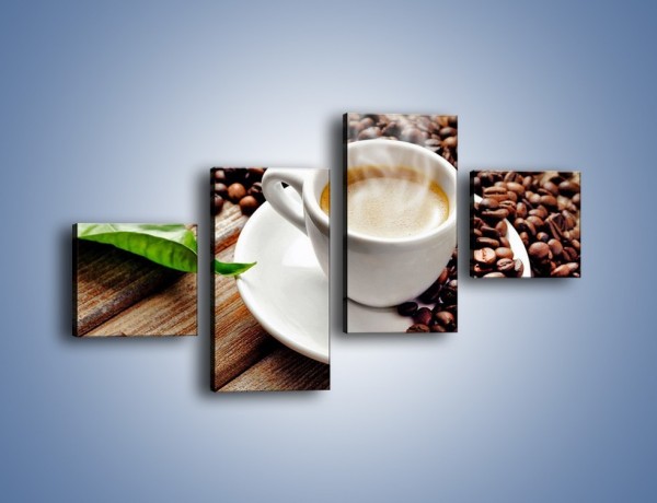 Obraz na płótnie – Letni błysk w filiżance kawy – czteroczęściowy JN470W3