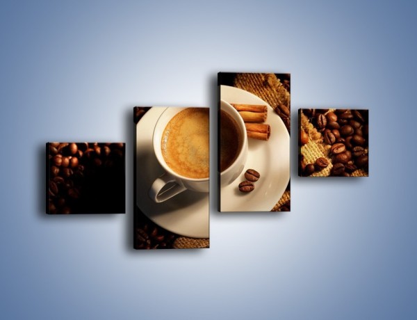 Obraz na płótnie – Tajemnicza historia z odrobiną kawy – czteroczęściowy JN475W3