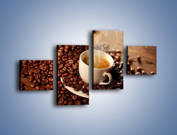 Obraz na płótnie – Zatopione ziarna kawy – czteroczęściowy JN477W3