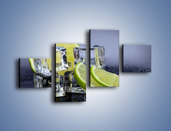 Obraz na płótnie – Plastry limonki o zmroku – czteroczęściowy JN496W3