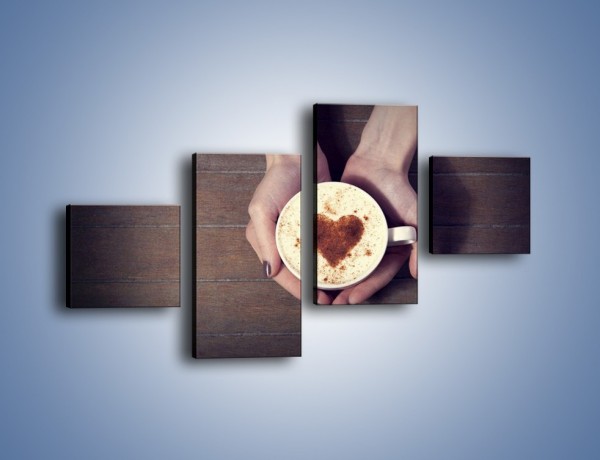 Obraz na płótnie – Kawa z ciepłym dotykiem – czteroczęściowy JN548W3