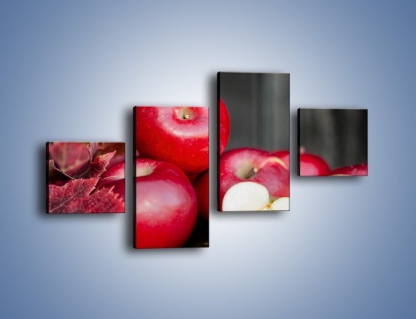 Obraz na płótnie – Czerwone jabłka późną jesienią – czteroczęściowy JN619W3