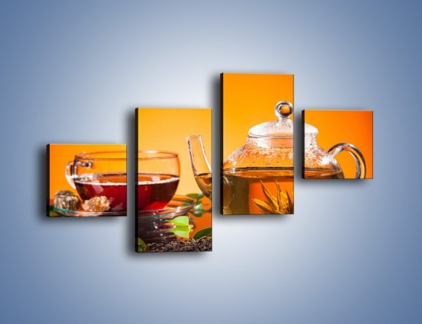 Obraz na płótnie – Dzbanuszek świeżej herbaty – czteroczęściowy JN626W3