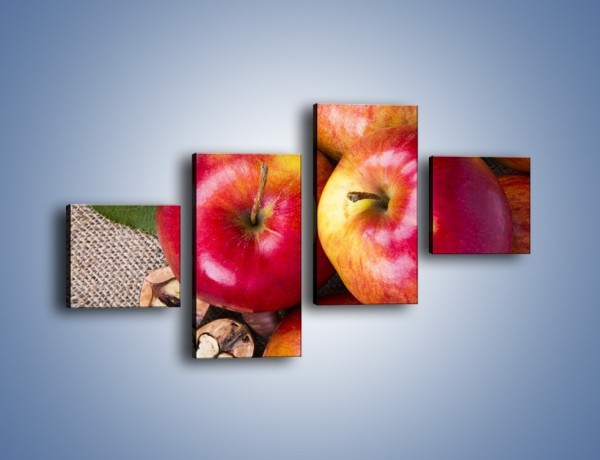 Obraz na płótnie – Jabłka z orzechami – czteroczęściowy JN669W3