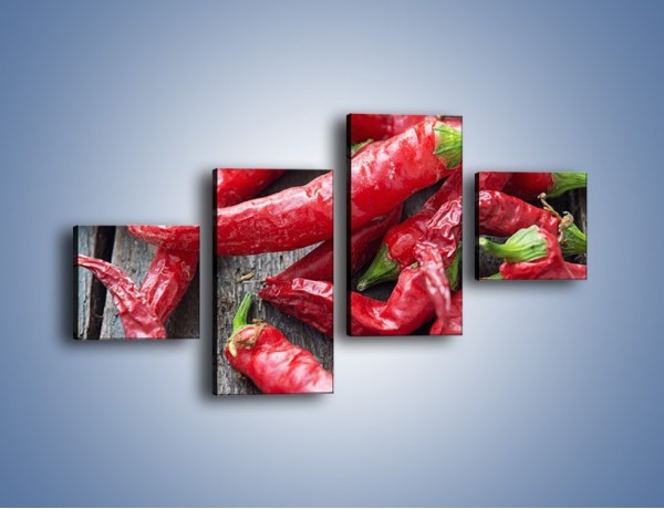 Obraz na płótnie – Rozsypane papryczki chili – czteroczęściowy JN739W3