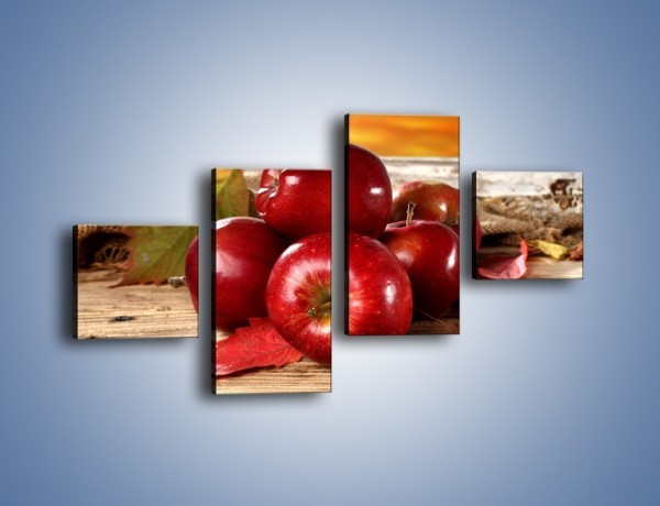 Obraz na płótnie – Dojrzałe jabłka porą jesienną – czteroczęściowy JN741W3