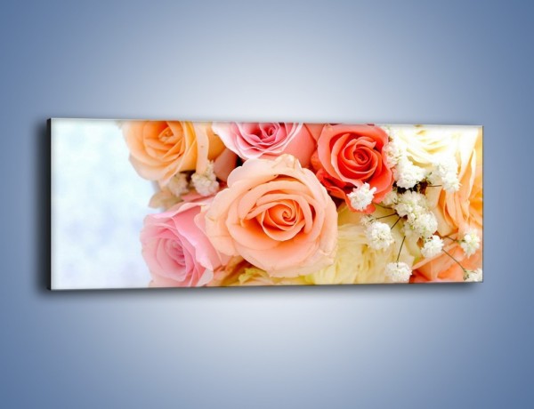 Obraz na płótnie – Dzienny bukiet różany – jednoczęściowy panoramiczny K123