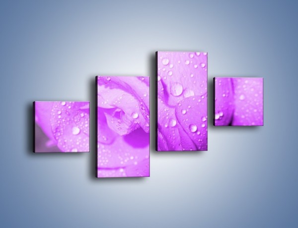Obraz na płótnie – Jasno fioletowe skropione płatki – czteroczęściowy K1020W3