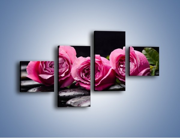 Obraz na płótnie – Malutkie różane trio – czteroczęściowy K1027W3