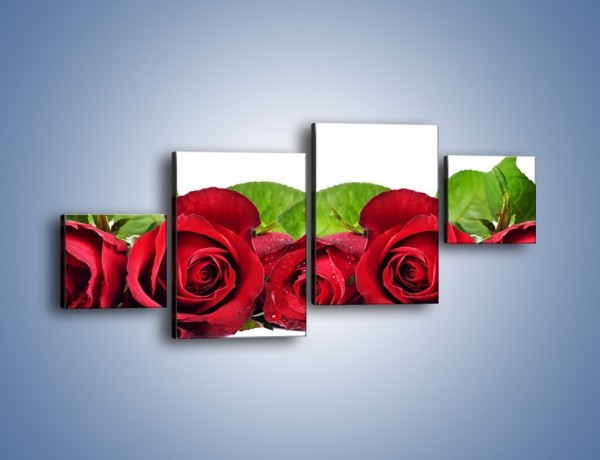 Obraz na płótnie – Pięknie ułożone róże – czteroczęściowy K108W3