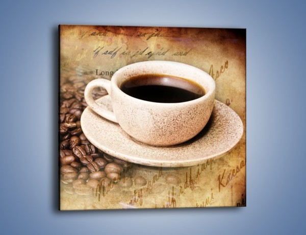 Obraz na płótnie – List przy filiżance kawy – jednoczęściowy kwadratowy JN347