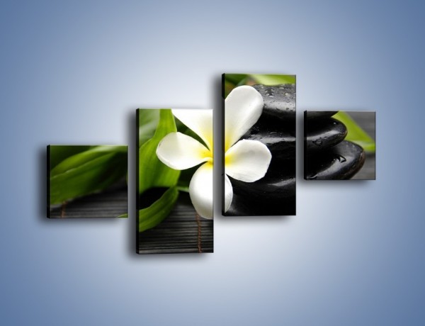 Obraz na płótnie – Kwiat na bambusowej macie – czteroczęściowy K267W3