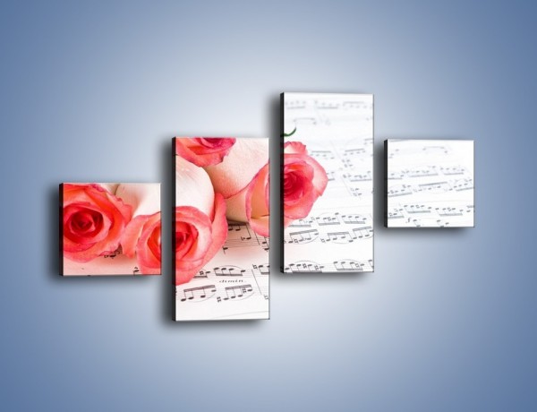 Obraz na płótnie – Najpiękniejsze melodie wśród róż – czteroczęściowy K377W3