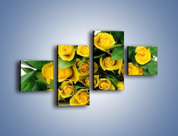 Obraz na płótnie – Wiosenny uśmiech w różach – czteroczęściowy K379W3