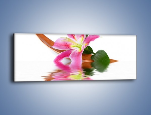 Obraz na płótnie – Odbicie wodne lilii – jednoczęściowy panoramiczny K142