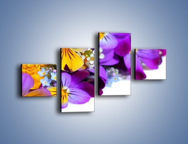 Obraz na płótnie – Ciepłe kolory w kwiatach – czteroczęściowy K442W3