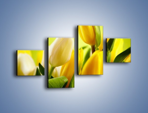 Obraz na płótnie – Żółta historia o kwiatach – czteroczęściowy K553W3