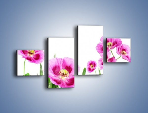 Obraz na płótnie – Maki w kolorze fioletu – czteroczęściowy K571W3