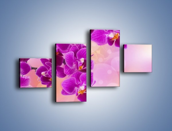 Obraz na płótnie – Spadające fioletowe kwiaty – czteroczęściowy K614W3