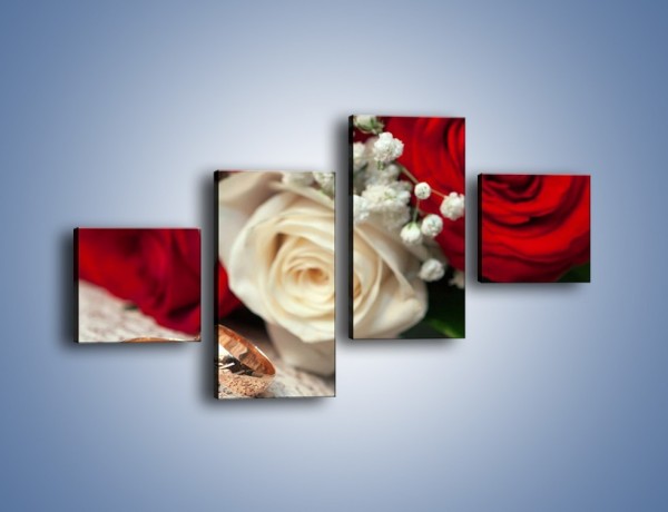 Obraz na płótnie – Małżeństwo przysięga i róże – czteroczęściowy K681W3