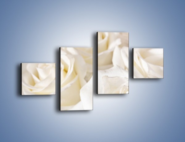 Obraz na płótnie – Dywan z białych róż – czteroczęściowy K711W3